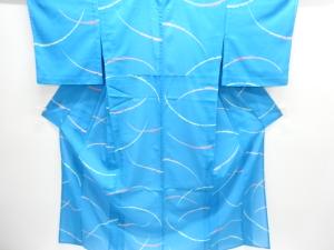 駒絽雪芝模様小紋着物